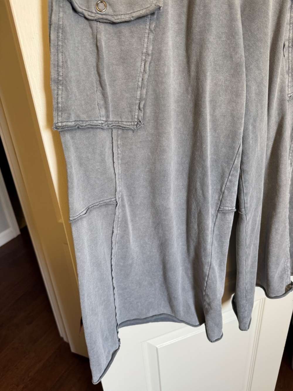 easel Washed Gray Drawstring Cargo Pants - Picture 4 of 6